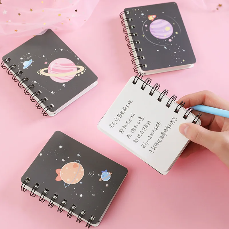Креативный блокнот A7 Planet Flip Coil Book для студентов, портативный карманный блокнот, мини блокнот для рисования, бумажный блокнот, дневник, блокнот