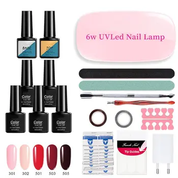

Nail Extension Starter Kit with UV Light Nail Builder Gel Quick Extension Enhancement Kit Professional Manicure Tool Kit