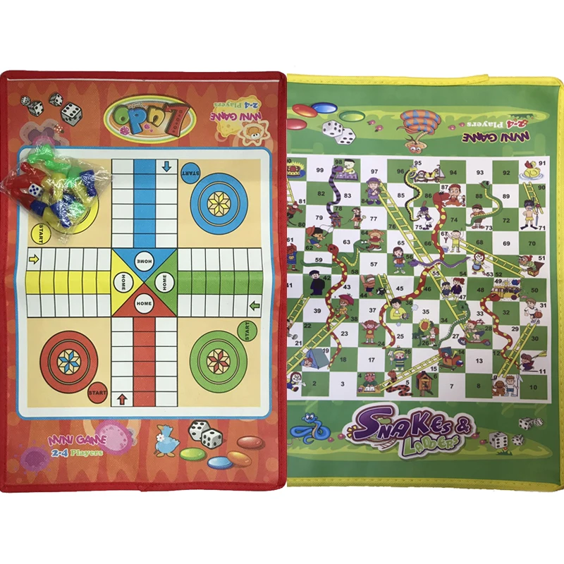 Folding EVA ABS Ludo OX Chess Snake Toys For Children Portable Snakes And Ladders Puzzle Interactive Game Birthday Gift | Игрушки и
