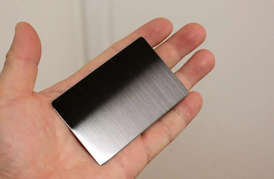 Thickness 0.5mm Black Stainless Steel Single Side Metal Business Cards For Laser Engraving Size 88*53mm