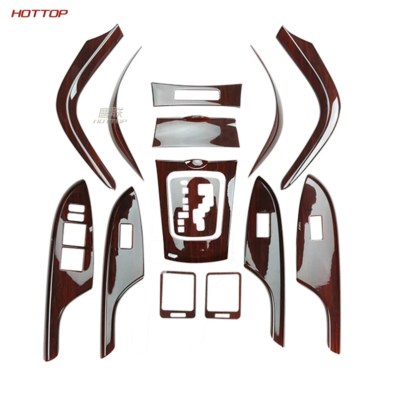 Wood 14pcs ABS внутренняя отделка комплект декоратор набор крышка отделка рамка для Toyota Corolla 2007-2013 при автоматическом лове 14 шт - Название цвета: Wood 14pcs