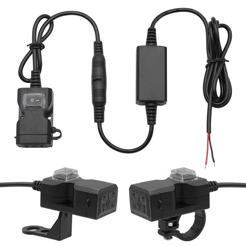Двойной USB порт зарядное устройство для мотоцикла водоотталкивающий мотоциклетный быстрое изменение 12 В адаптер питания для iphone samsung huawei