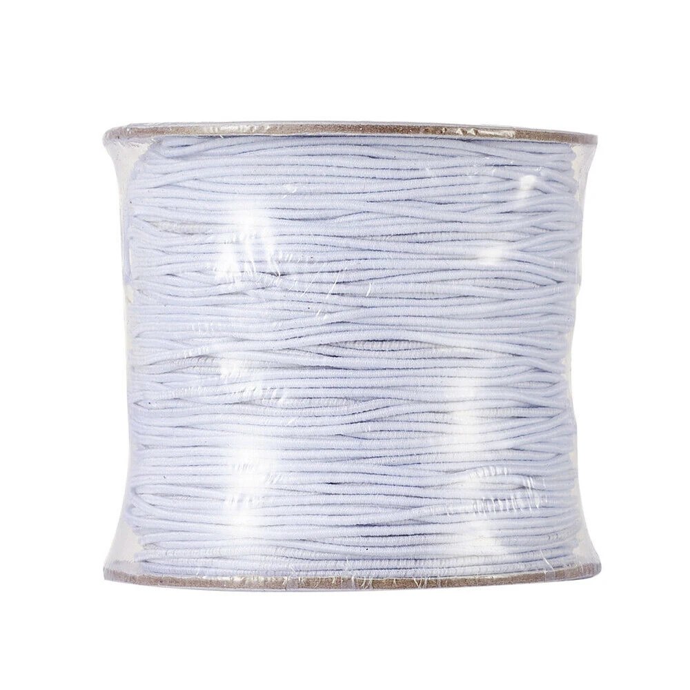 

100m/Roll White Round Elastic Cord String Thread DIY Necklace Bracelet Crystal Stretch Line Mask Making Accessories