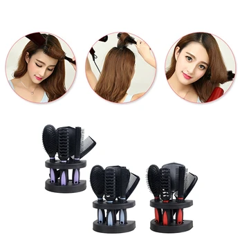 

5Pcs Anti-Static Cushion Comb Brush Salon Home Hair Styling Set with Mirror New Hair Massage Comb Sets