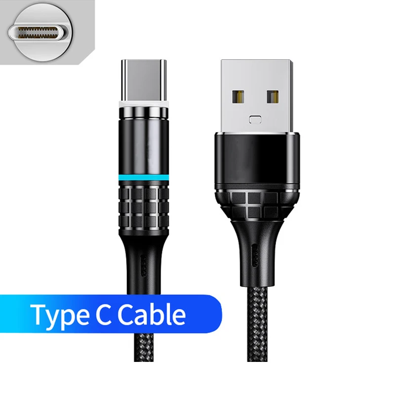 Зарядное устройство для телефона Магнитный кабель Быстрая зарядка 3A Micro usb type C для iPhone XS samsung зарядное устройство Магнитный зарядный кабель для телефона - Цвет: black For Type C