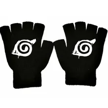 Männer Frauen Japan Anime Cartoon Naruto Ninja Hokage Winter Warme Halbe Finger Handschuh Cosplay Zubehör