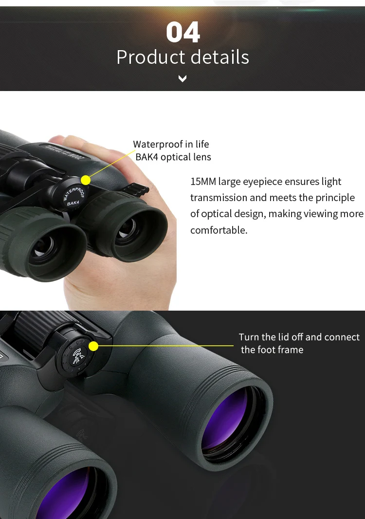 10-30X50 бинокль телескоп HD светильник окуляр ночного видения Bak4 призма профессиональный зум мощный для охоты наблюдения за животными