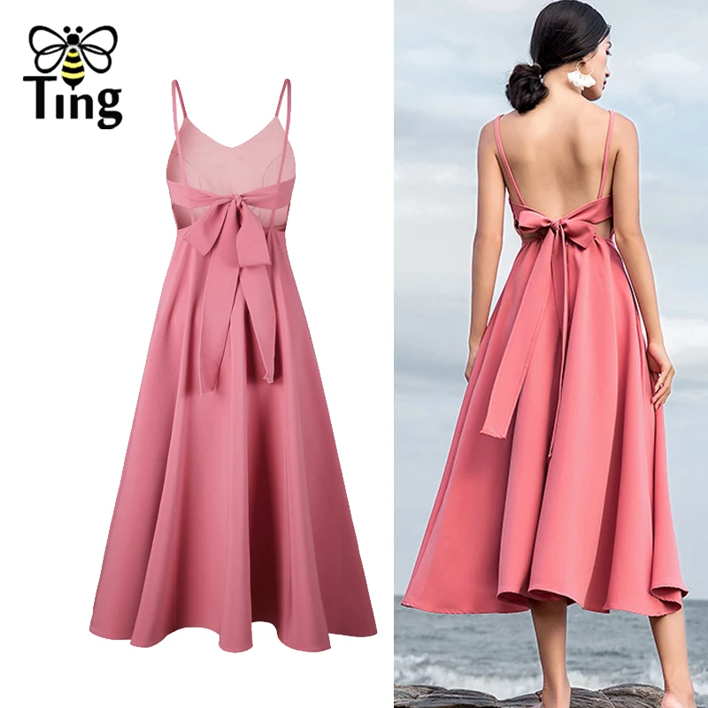 Платье миди женское летнее с v образным вырезом и высокой талией|loose long dresses|summer beach