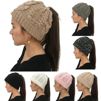 

Fashion Women Casual Solid Sleeve Head Cap Female Wholesale New Arrival Hot Sale Knitted Hat Beanie Hat