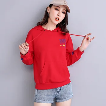 

2020 NEW autumn new Korean women's hooded sweater women's printed long-sleeved t-shirt female tide