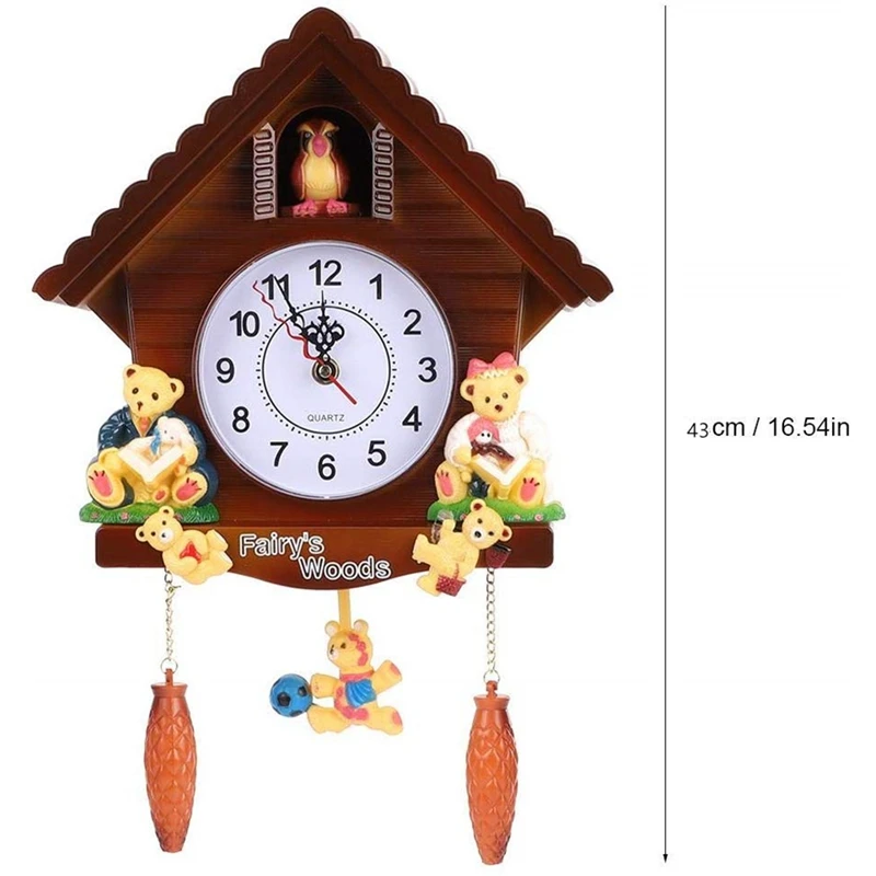 Retro Vintage Wooden Cuckoo Clocks Handcraft Carving Living Room Wall Clock Swing Timer Alarm Clocks Interiors Decoration Tools