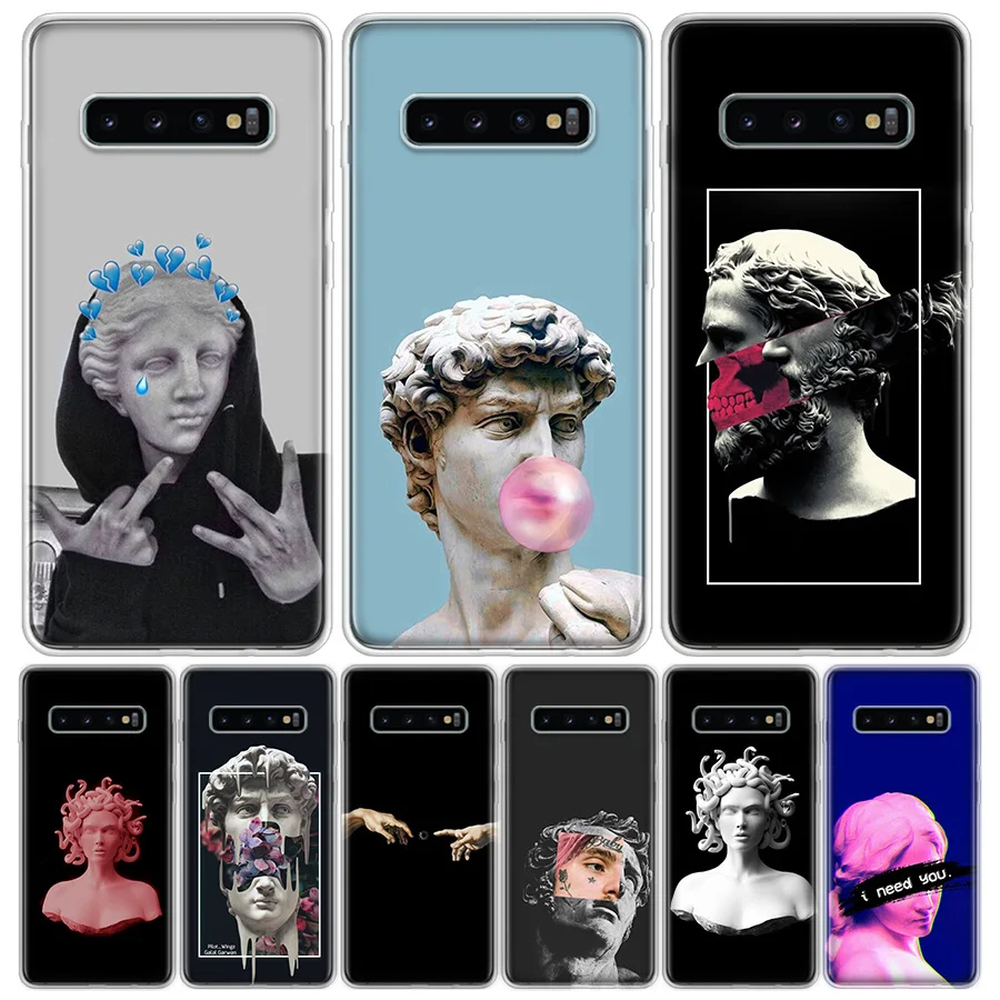 Чехол для телефона Medusa Vaporwave Samsung Galaxy S20 Ultra Plus S6 S7 S8 S9 S10 NOTE8 NOTE9 NOTE10 J4 J6 Edge Lite Hot Fa |