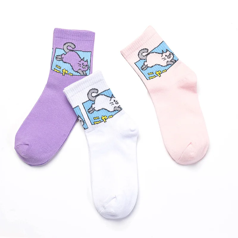 Женские носки с героями мультфильмов хлопковые Harajuku женские милые унисекс для