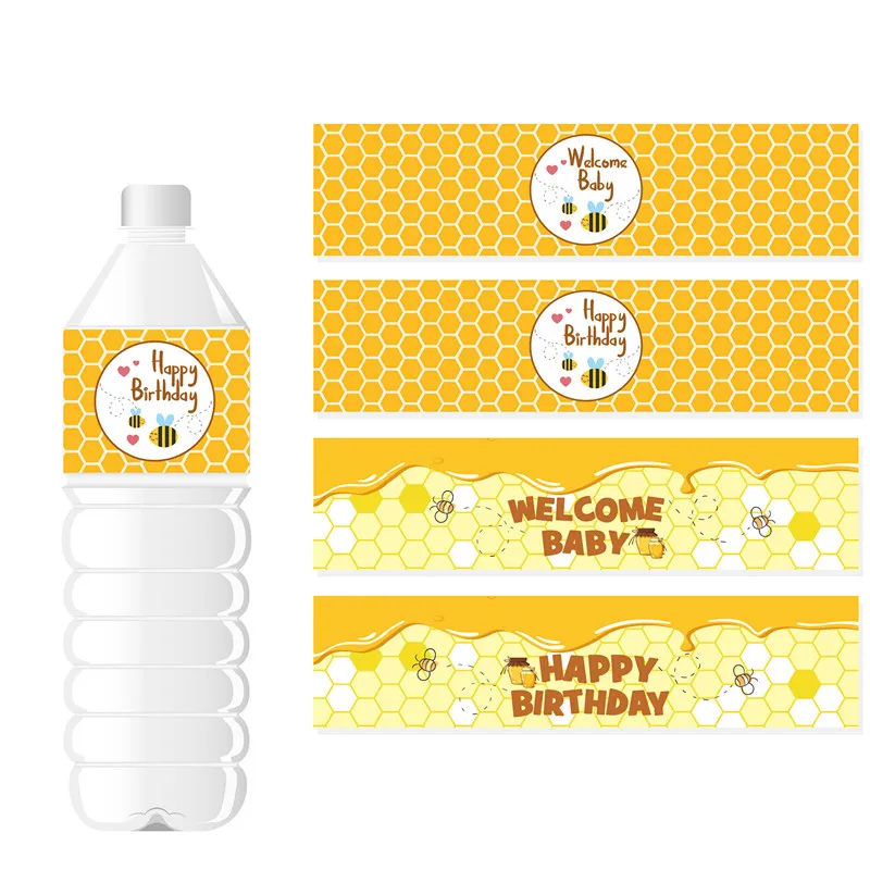 24 Buah Stiker Label Botol Happy Bee Day Dekorasi Pesta Baby ...