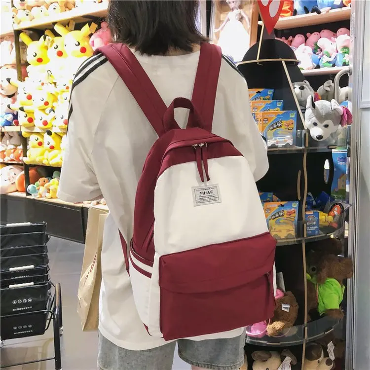 Винтажная школьная сумка для девочек в Корейском стиле, Harajuku Ulzzang, рюкзак для старшей школы, студенческий рюкзак, простая серия MORI Ba