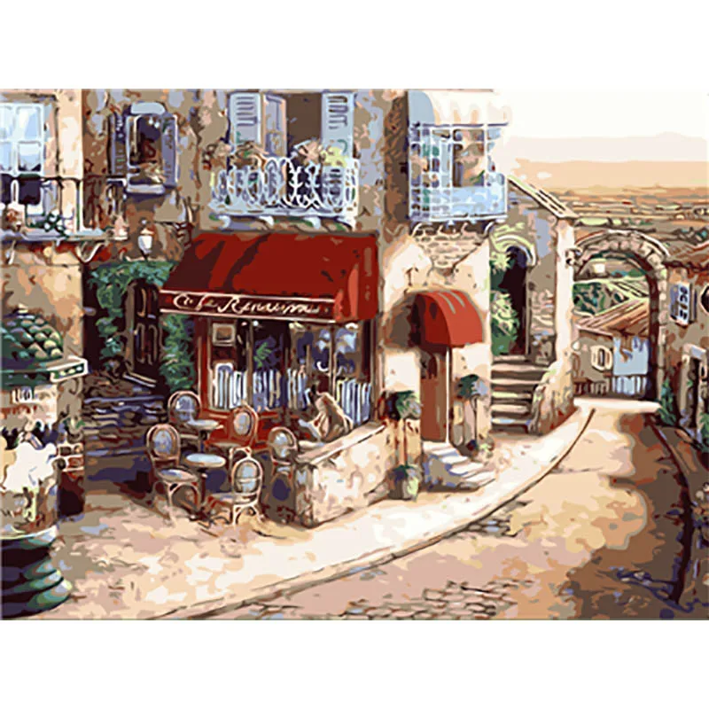 Paint 24 Картина с пейзажем, Раскраска по номерам, картины с номерами, картины с цифрами Pintar por Numeros oleo, холст Peinture numero - Цвет: Paint 24