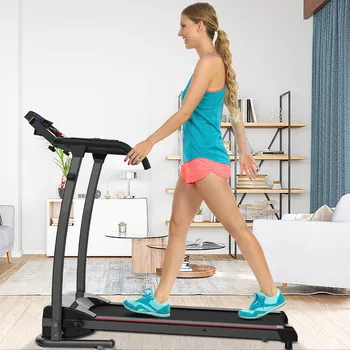 

Folding Treadmill 0.5 - 7.5mph Black With Heart Rate Detector 12 Training Modes Multifunctional Electric Jogging Walking Machine