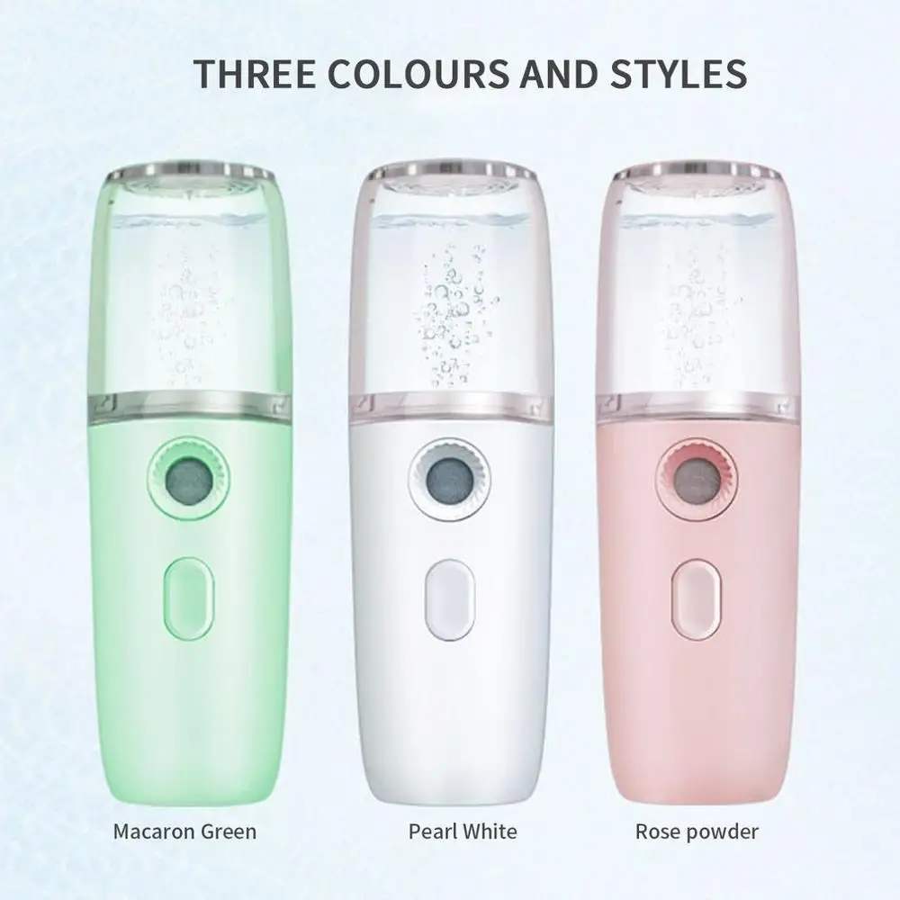 

Mini Portable Nano Fog Sprayer Body Humidifier Facial Steamer Moisturizing Skin Care Mist Cooling Device support USB charging