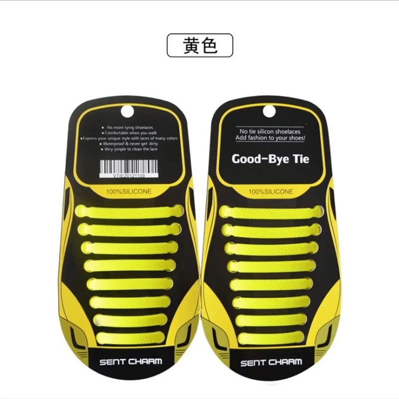 Yellow Gootrades 12 шт./компл. эластичные силиконовые шнурки 13 цветов креативные без галстука Кроссовки Ленивые обувь аксессуары для всех кроссовок - Цвет: Yellow