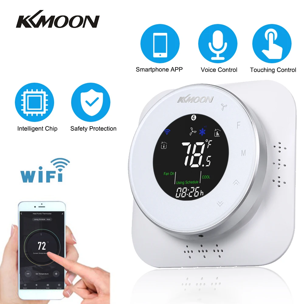

KKmoon Heating/Cooling Temperature Regulator AC/DC 24V Termostat with WiFi Connection Touchscreen LCD Temperature Controller
