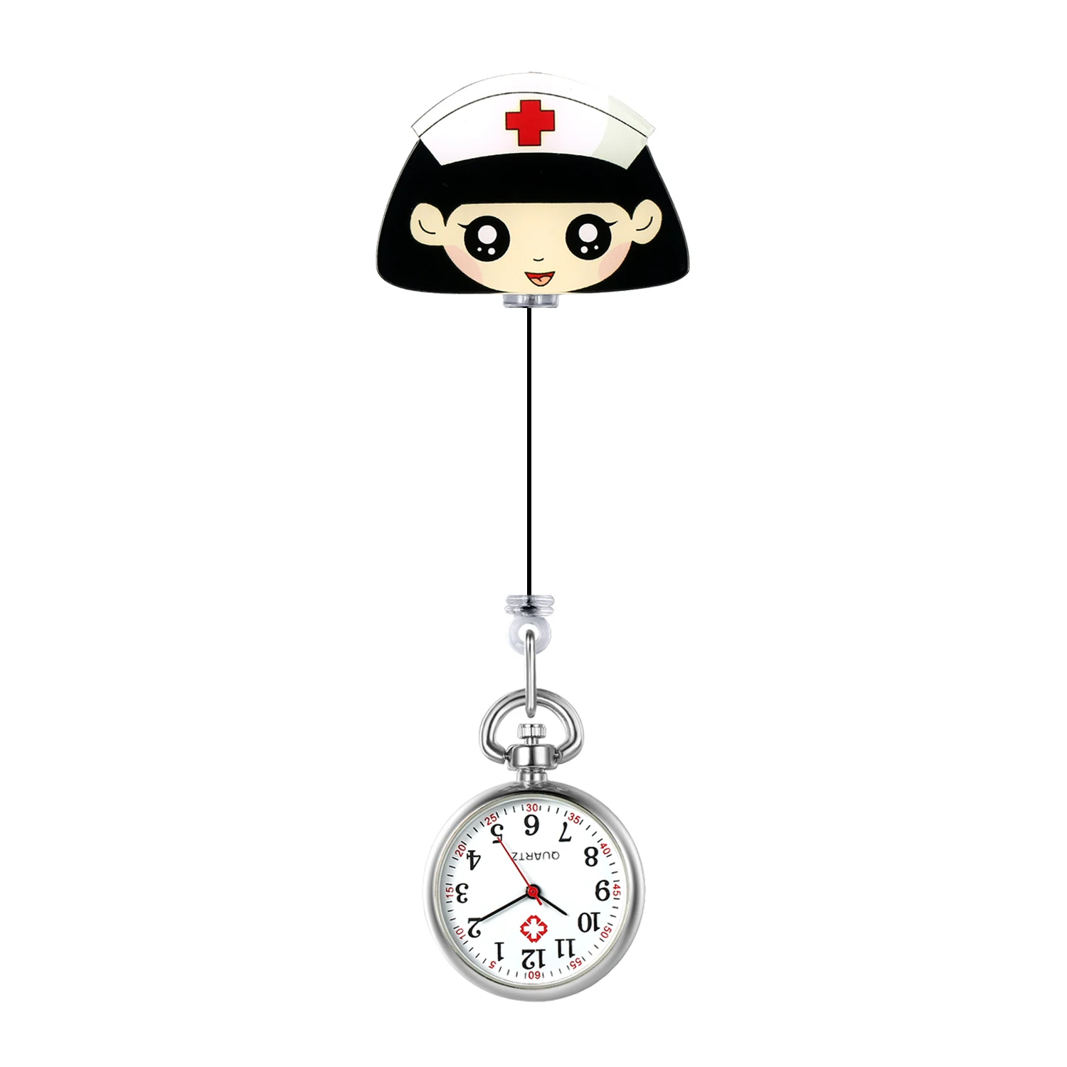 LANCARDO ретро мини прекрасные медсестры Висячие Часы Цифровые кварцевые клип тип FOB медсестры доктор часы Висячие женские Дамские - Цвет: Синий