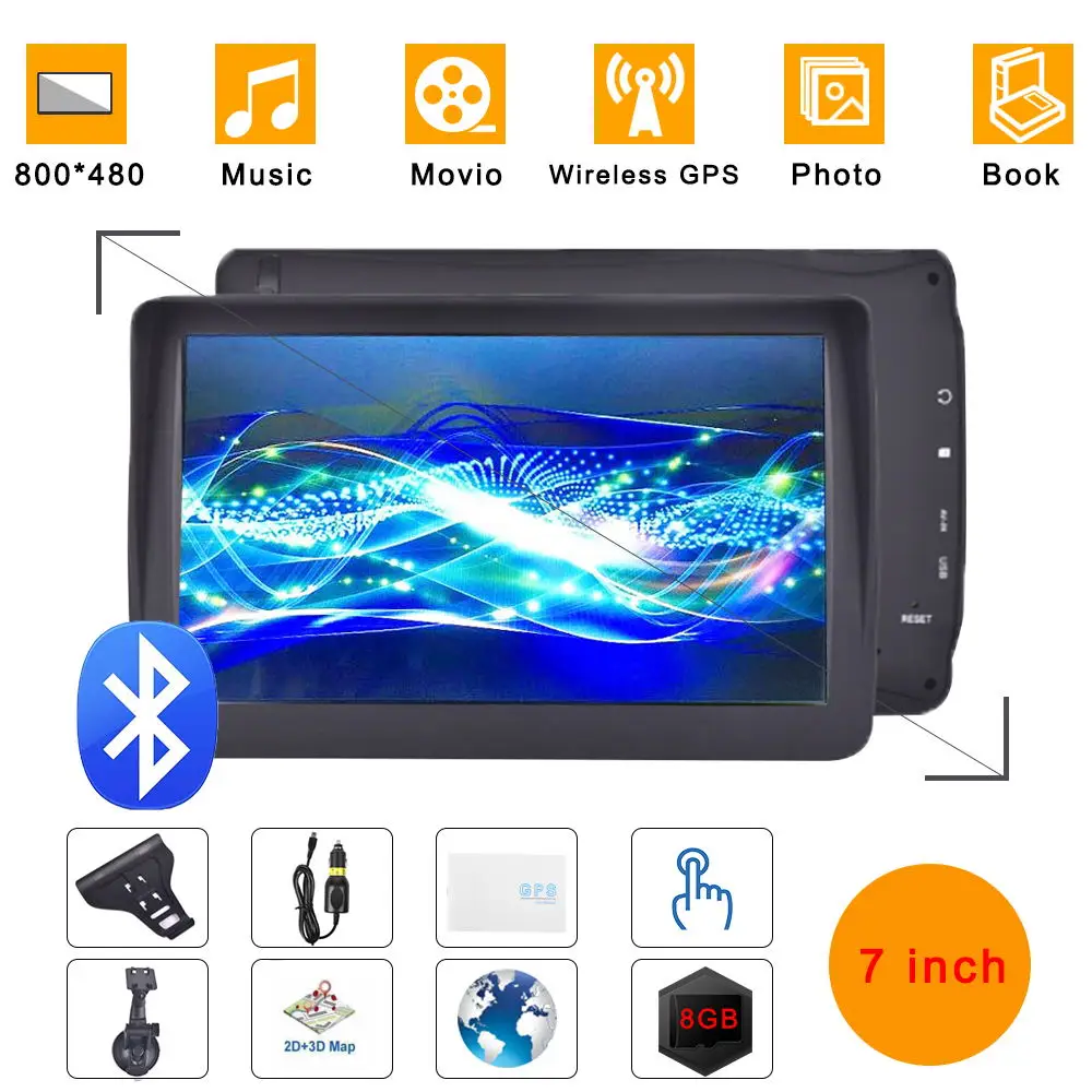Автомобильный Bluetooth gps 7 дюймов 256 8G HD емкостный экран портативная GPS Автомобильная