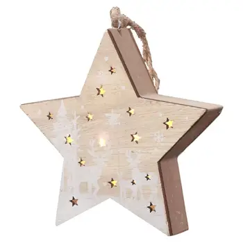 

Christmas Pentagram Light Christmas Ornaments Glowing Wooden Pentagram Decor