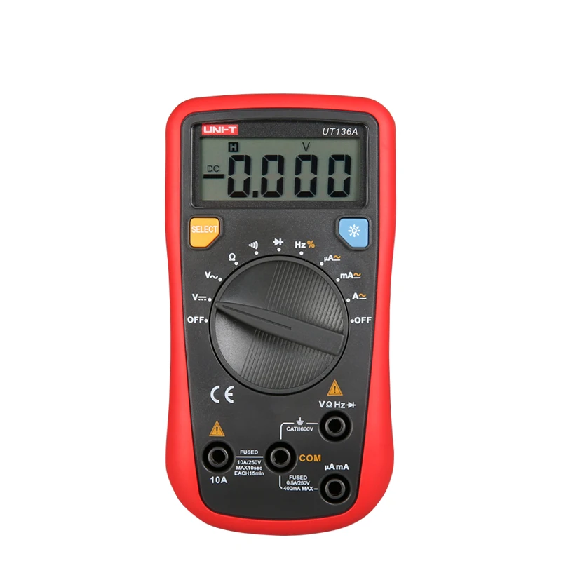 UNI-T UT136A мультиметр Цифровой Профессиональный AC/DC Вольтметр цифровой амперметр непрерывность тест напряжения вольтметр с индикатором