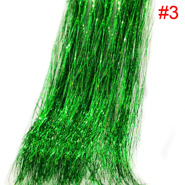 Sparkle Shiny Hair Tinsel Holographic Hair Dazzles Bling Twinkle Glitter Hair Extensions Colorful Hair Accessories For Braiding 1pc color3