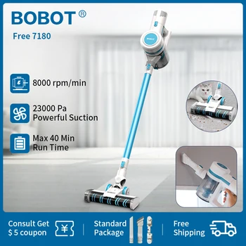 شراءBOBOT Free 7180 23000Pa متعددة الوظائف يد مكنسة كهربائية مع 12 مستوى نظام فلتر HEPA المحمولة فراغ عمودي لاسلكي