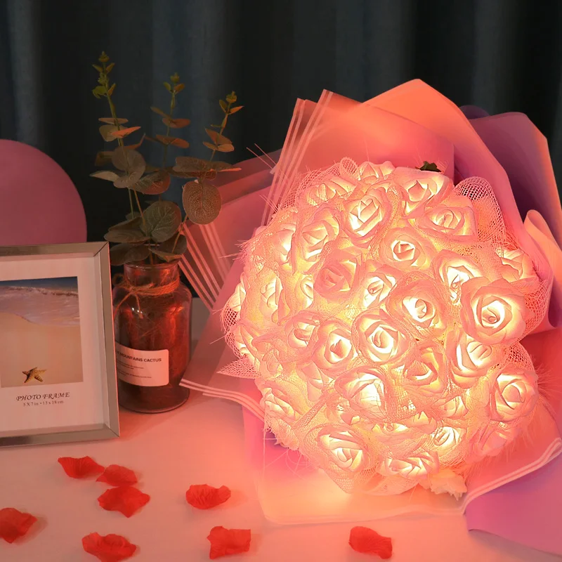 

Creativity New Colorful Rose LED Light String Christmas Light Decoration for Wedding Holiday Fairy Garland Valentine's Day Gifts