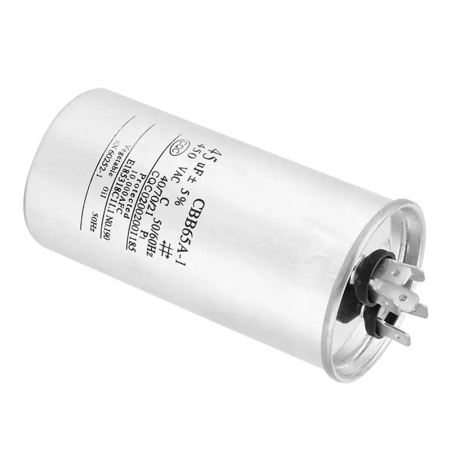 1 шт. CBB65 45 мкФ 450V конденсатор из алюминиевой фольги воздушный кондиционер
