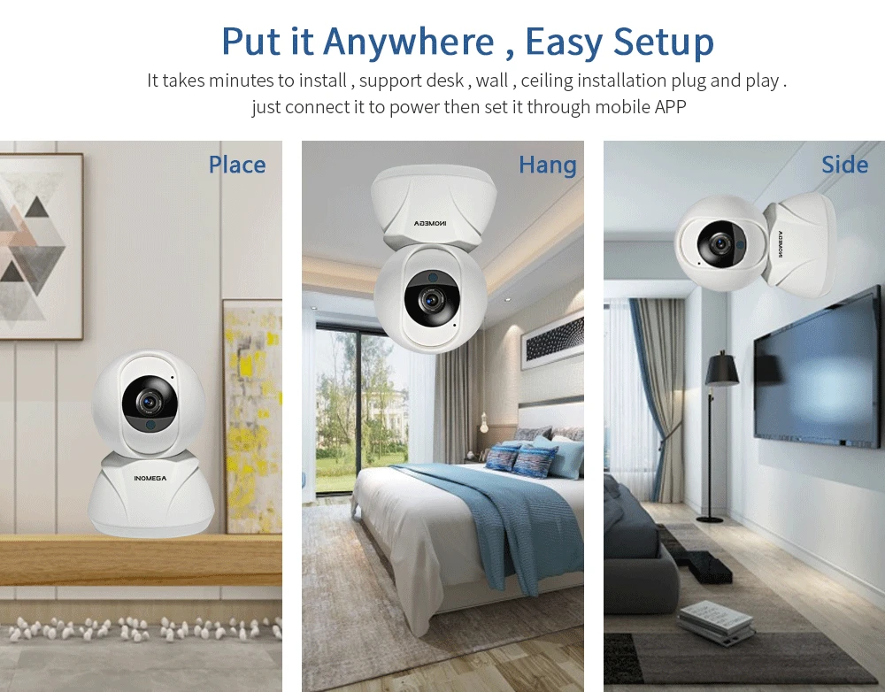 INQMEGA 1080P HD Home Security IP Камера Беспроводной смарт-камера с Wi-Fi аудио запись видеонаблюдения Видеоняни и радионяни Мини CCTV Камера