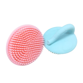 

Facial Clean Silicone Shampoo Brush Shower Bath Facial Cleanser Baby Bath Brush with Handle Wash Pad Face Exfoliating Blackhead
