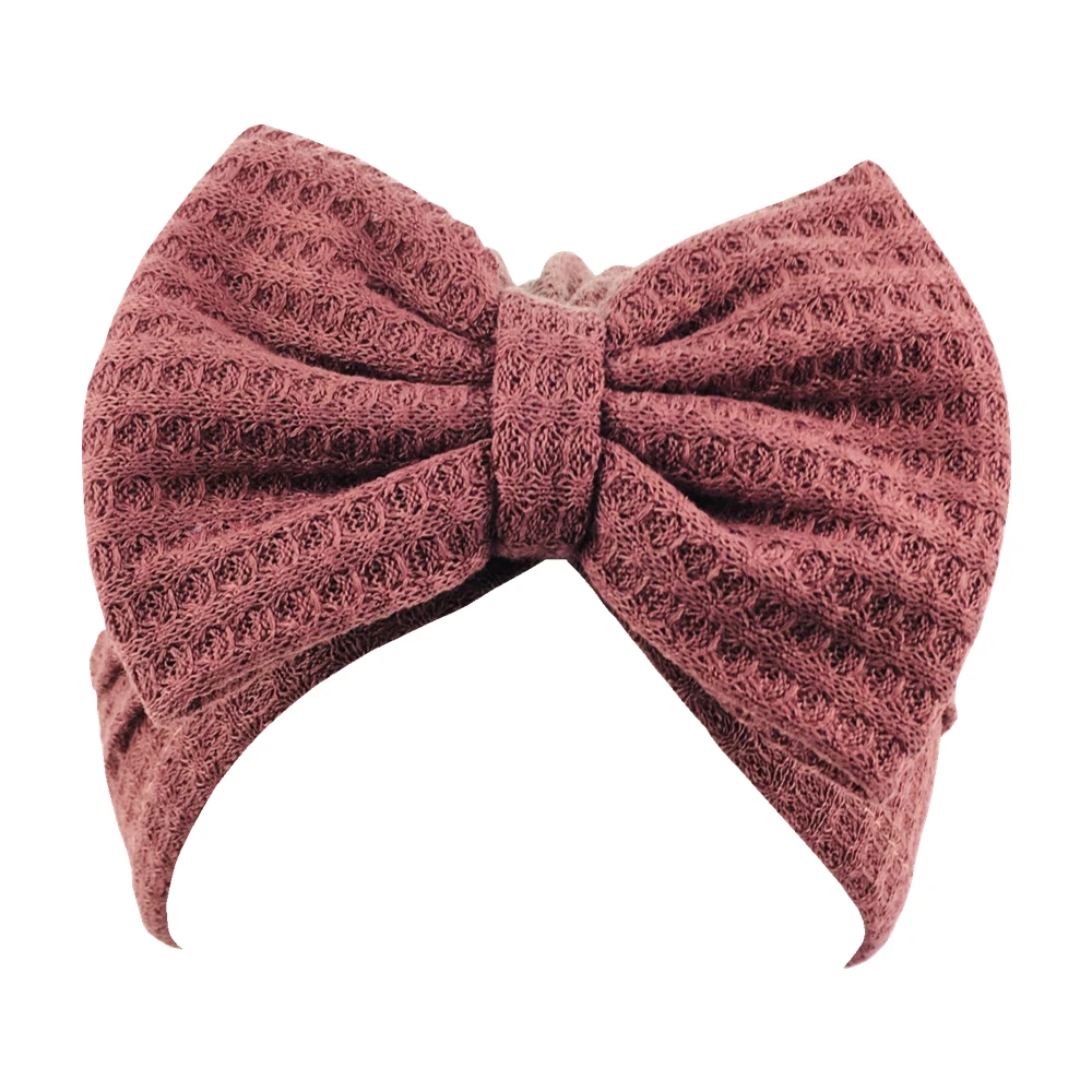 30Pcs Baby Girls Waffle Hair Bow Turban Hats Knotted Head Wrap Oversized Beanie India Cap for Newborn Infant Toddlers
