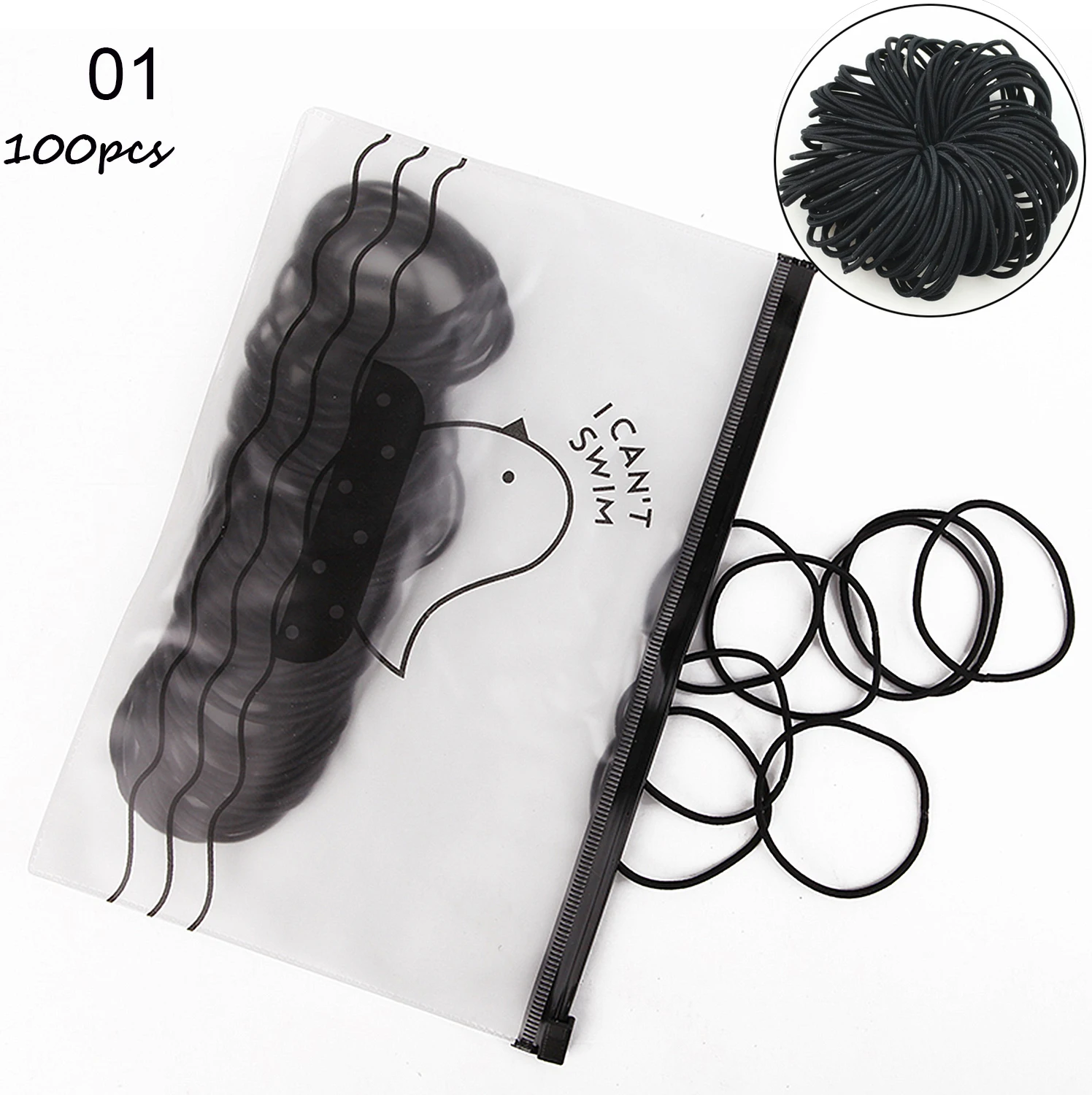 01 (100pcs) 100 шт./пакет эластичными резинками базовые разноцветные леггинсы средства по уходу за волосами резинка повязка на голову резинка для волос резинки для волос кольца Для женщин девочек резинки для прически "конский хвост" - Цвет: 01 (100pcs)