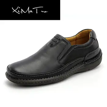 

2020 Genuine Leather Men Casual Shoes 100% Real Leather Slip-On Men Loafers New Brand Handmade Mens Moccasins