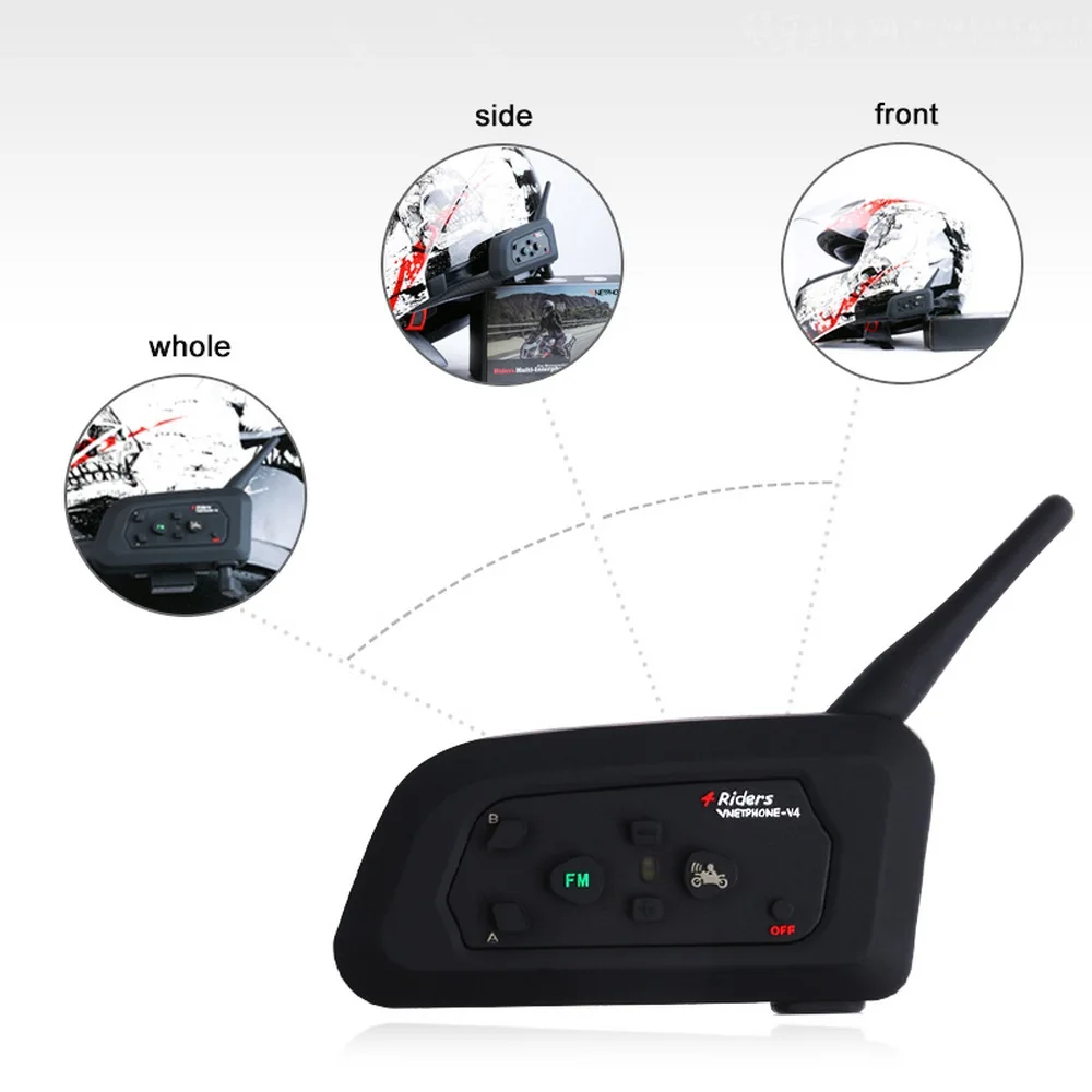 VNETPHONE мотоциклетная bluetooth рация V4 полный дуплекс в режиме реального времени вызов шлем bluetooth рация гарнитура