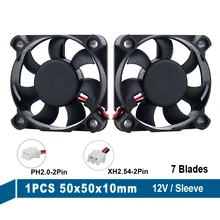 1PCS Gdstime DC 12V 2Pin 50*50*10mm 5010 Mini Cooling Fan 5cm 50mm 50x10mm Brushless Computer 3D Printer Case Cooler Axial Fan