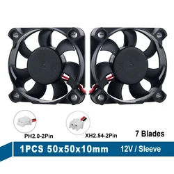 Gdstime – Mini ventilateur de refroidissement 5010 cc 12V, 2 broches, 50x50x10mm, 5cm, 50x10mm, sans balais, pour boîtier d'imprimante 3D, 1 pièce 