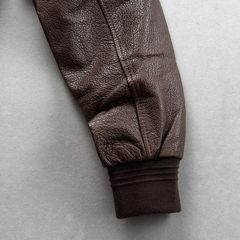 Male New Autumn Winter Sheepskin Jacket Big Size Tiger Embroidery Genuine Leather Warm Jacket Motorcycle Biker Vintage Coat
