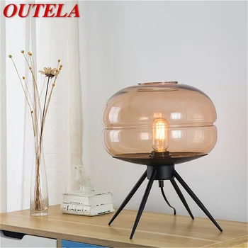 

OUTELA Modern Table Lamp Design Nordic Art Glass LED Desk Light Creative Decorative for Home Bedroom Living Room Office