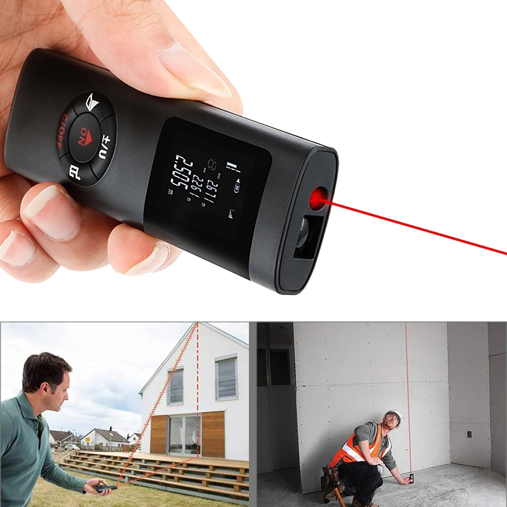 

Mini Handheld 40M Smart Digital Laser Distance Meter Range Rangefinder Portable USB Charging Distance Measuring Meter Gauge Tool