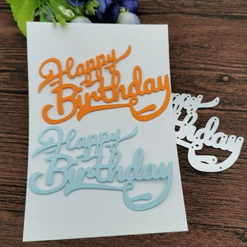 

Happy birthday letters Metal Cutting Dies Stencils For DIY Scrapbooking Decorative Embossing Handcraft Die Cutting Template