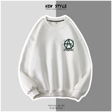 

GlacialWhale Casual Crewneck Sweatshirt Men 2021 Autumn Printed Japanese Streetwear Harajuku Hip Hop Oversized White Hoodie Men