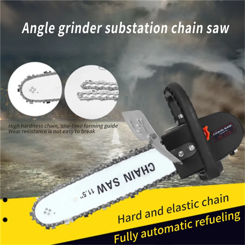 

11.5/12 Inch Chainsaw Bracket Changed 100 125 150 Electric Angle Grinder M10 Into Chain Saw Woodworking Power Tool Set
