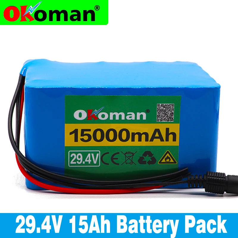7S5P 24v 15Ah Battery Pack 250w 29.4V 15000mAh Lithium-ion Suitable For Wheelchair Motor Power Electric Bicycle | Электроника