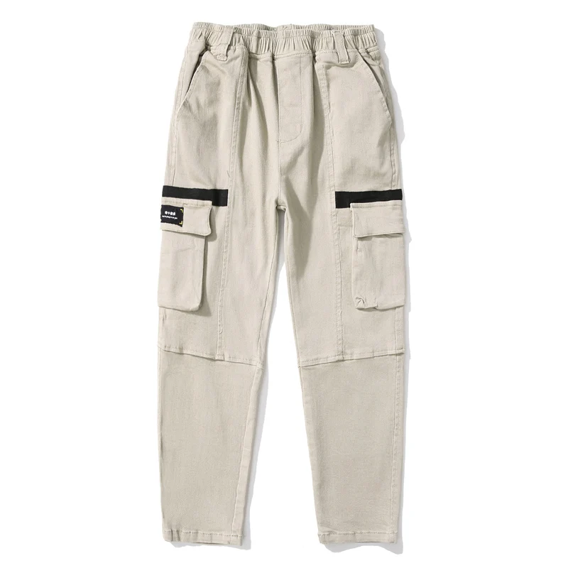 K24-B2224-Khaki A15 штаны для мальчиков, брюки, спортивные повседневные хлопковые спортивные штаны для подростков, для мальчиков, большие размеры 10, 12 лет, школьная одежда для малышей, возраст 3, 6, 8, 9 лет - Цвет: K24-B2224-Khaki