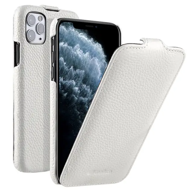 Case for iPhone 11 Pro X XS XR Max Luxury Genuine Leather Flip Cases Handmade Folio Leather Cover for iPhone 11 White