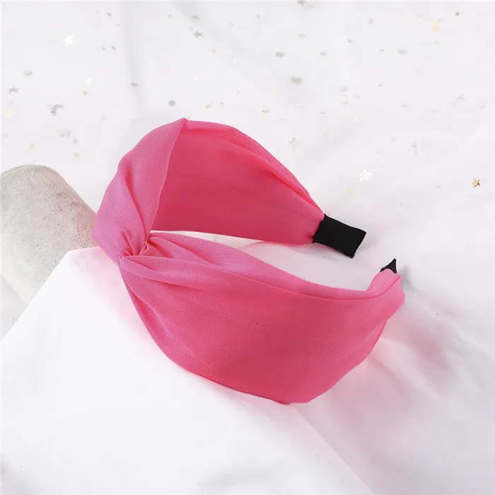Pink Модные женские повязки для волос неонового цвета, женские повязки на голову, женские головные уборы, аксессуары для волос - Цвет: Pink